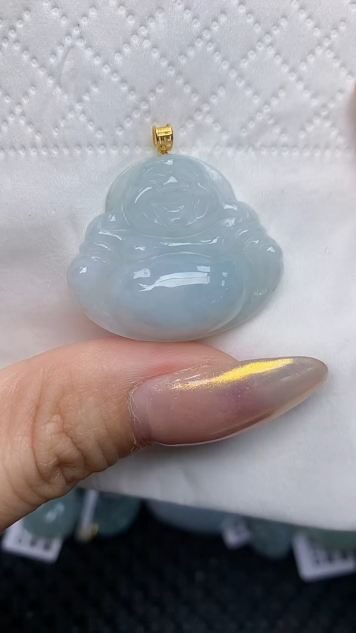 【闪购商品】翡翠18K金镶嵌颈饰天然翡翠A货