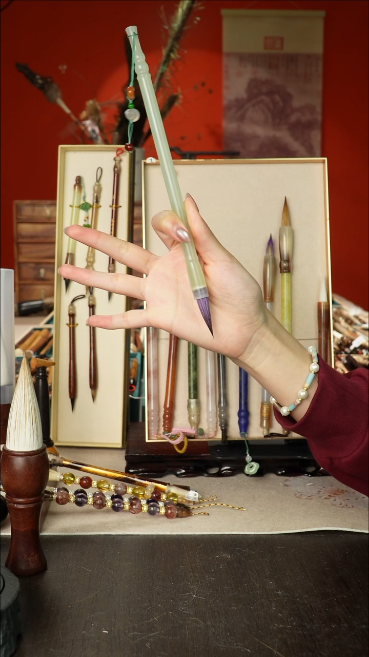 62号闪孤品高货毛笔链接 清水试笔 蘸墨不退