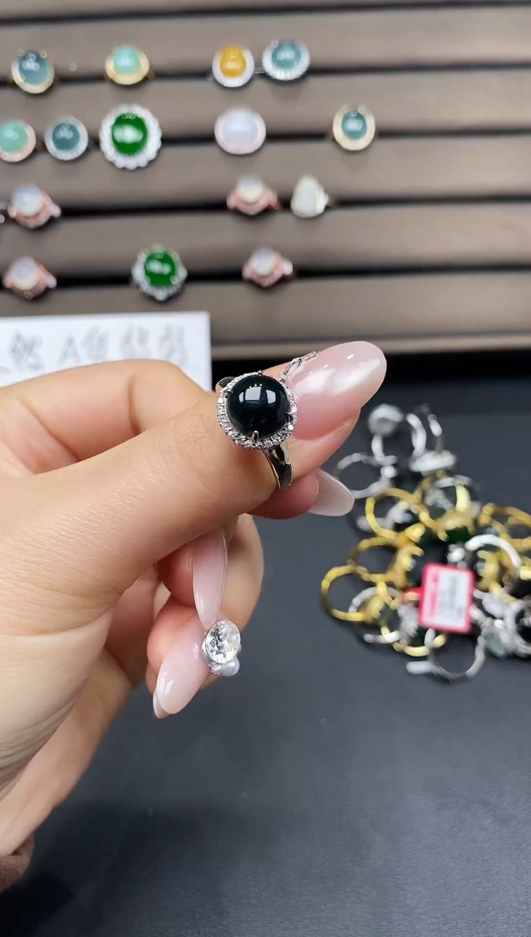 银S925镶嵌戒指翡翠111