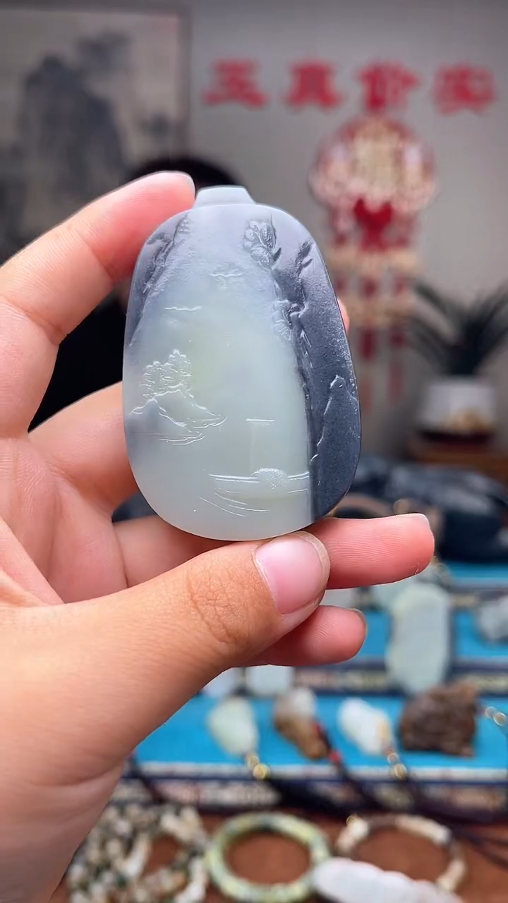 和田玉未镶嵌挂件1