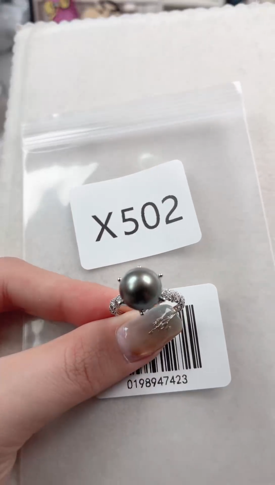 银S925镶嵌戒指海水珍珠X502