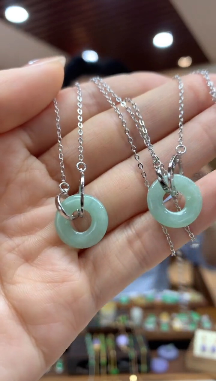 翡翠未镶嵌套链甜甜圈多样性发货1件