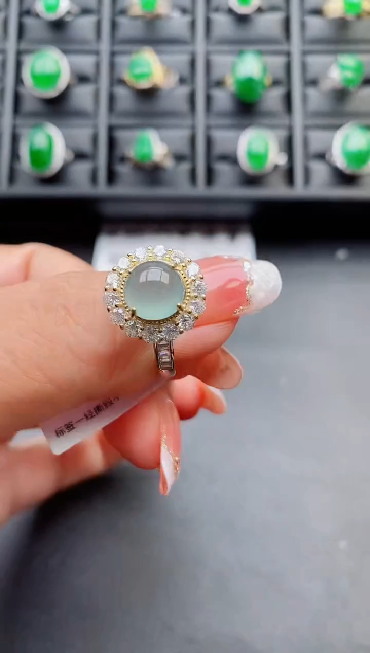 【闪购商品】翡翠戒指银S925镶嵌508080
