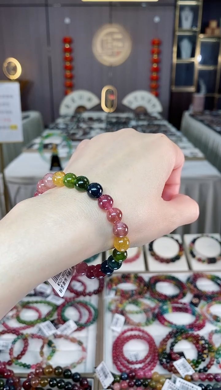 未镶嵌老矿碧玺单圈手串8mm+碧玺多样性发一条hon