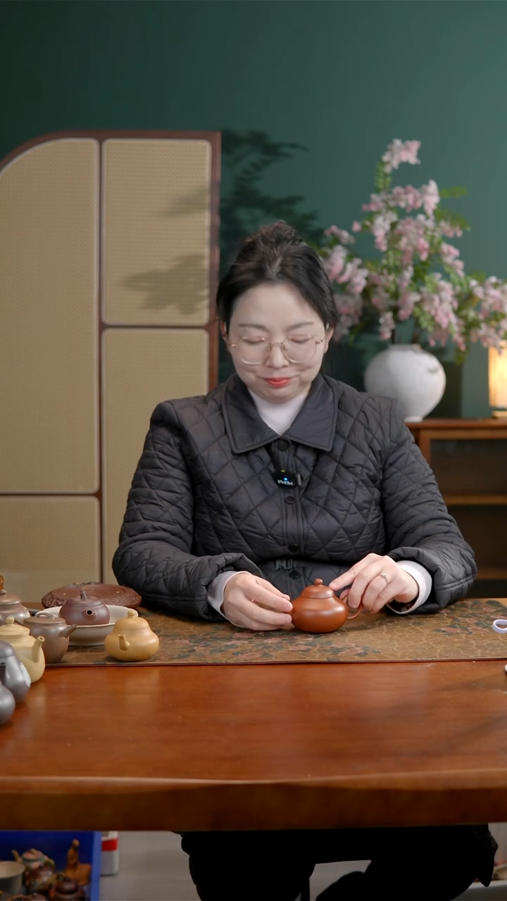 茶壶紫砂朱泥矮君德壶