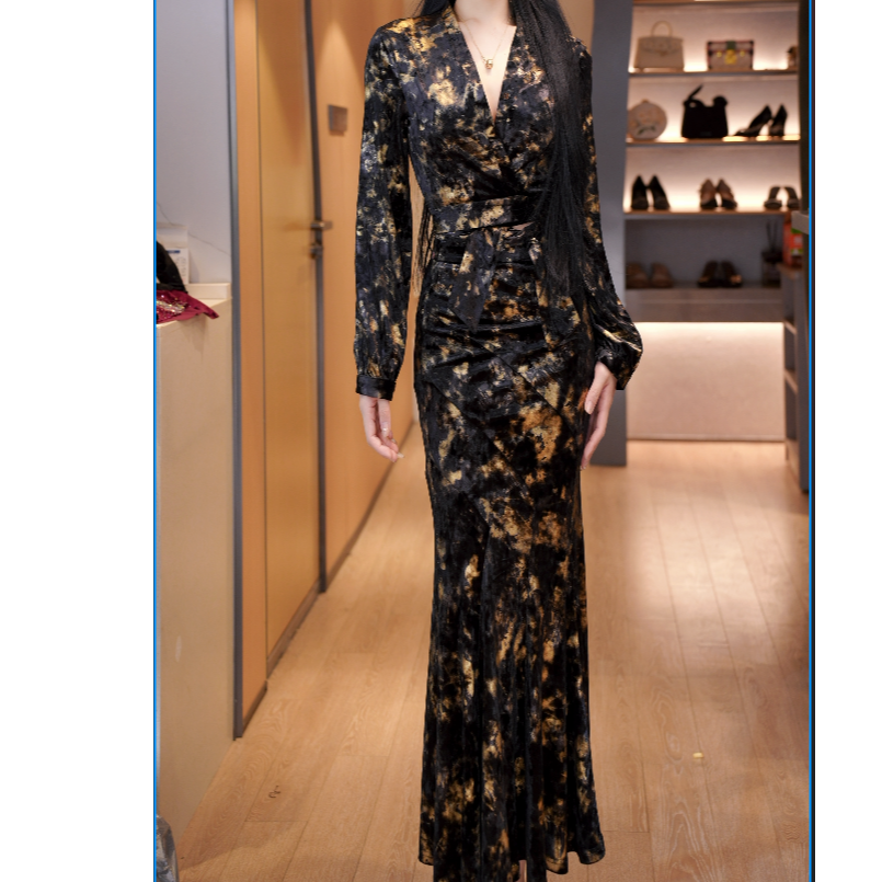 重工时尚洋气鎏金高奢华丽感精致女神上衣