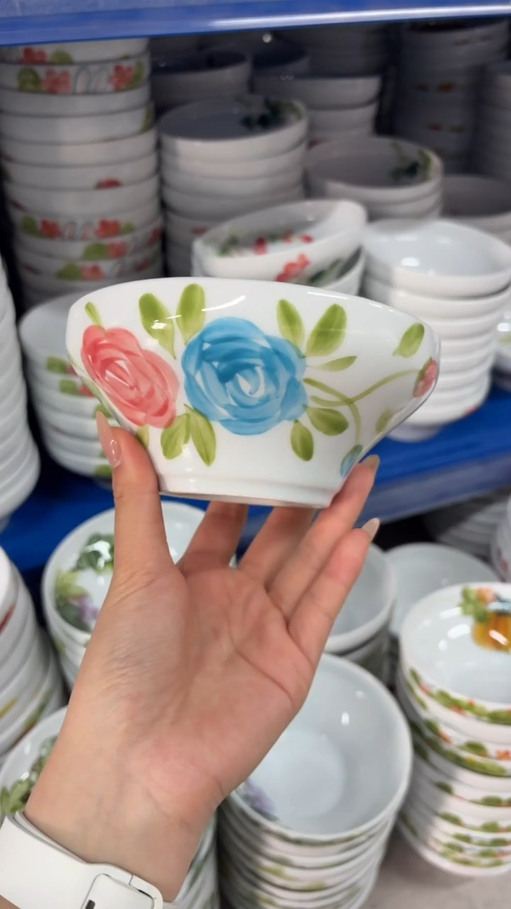 瓷片景德镇陶瓷食品级手绘釉中彩-葫芦碗