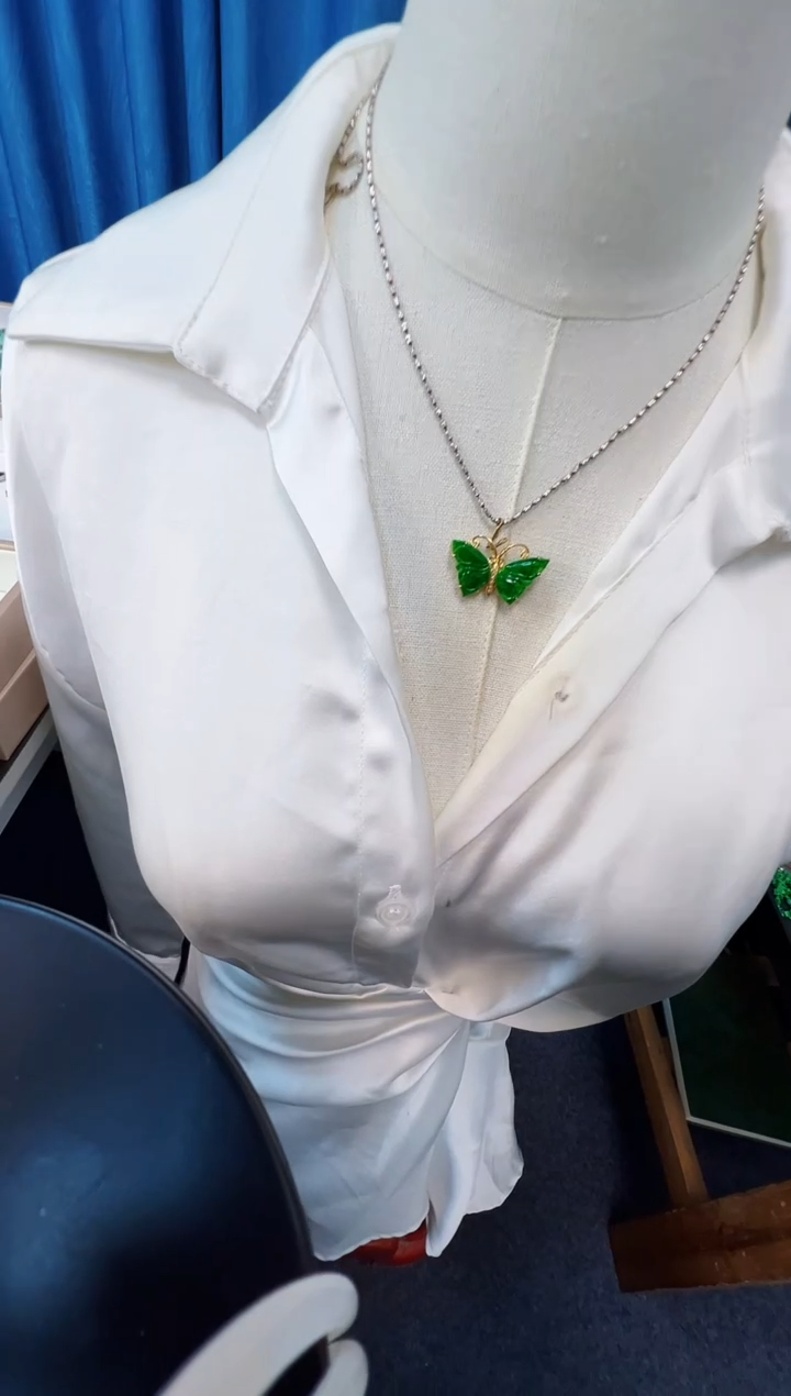 翡翠18K金镶嵌吊坠(不含链)4800