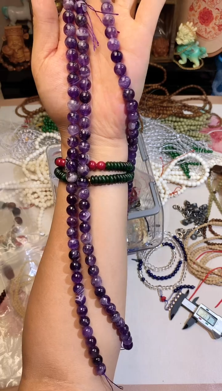 玛瑙/玉髓手链合金卡10紫水半成品