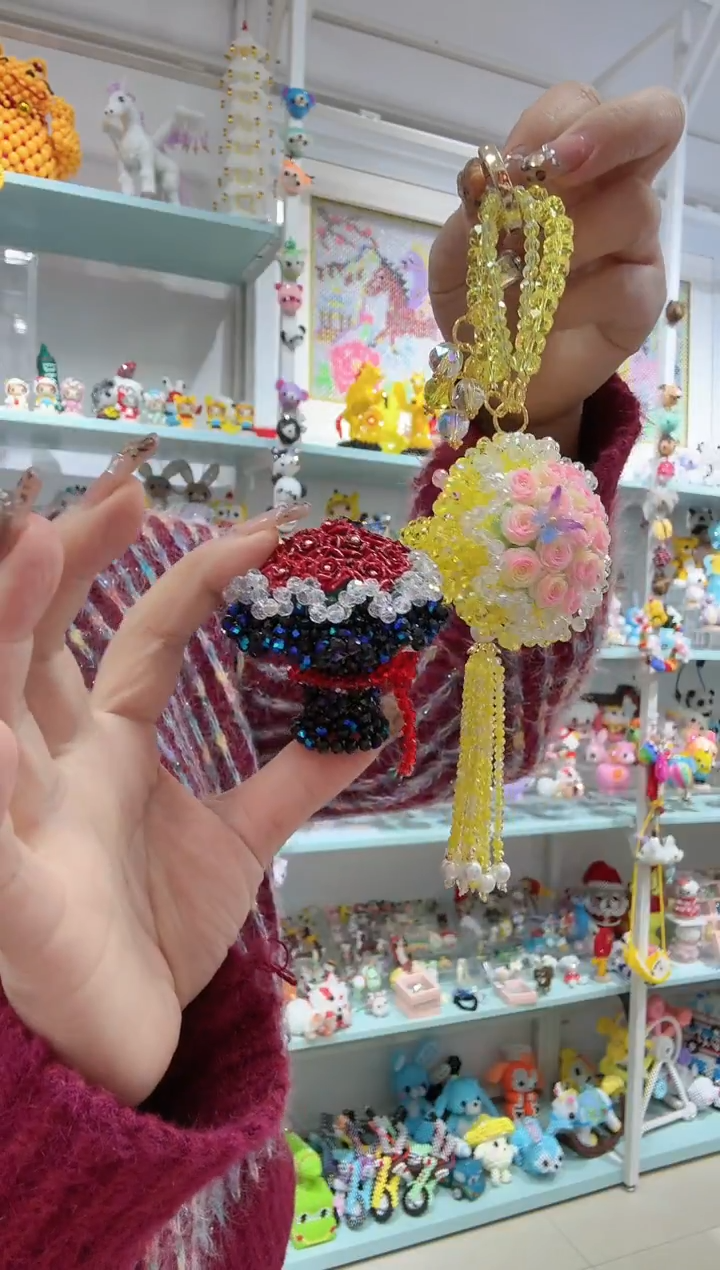 玻璃01051材料包-手捧花流苏款黑色