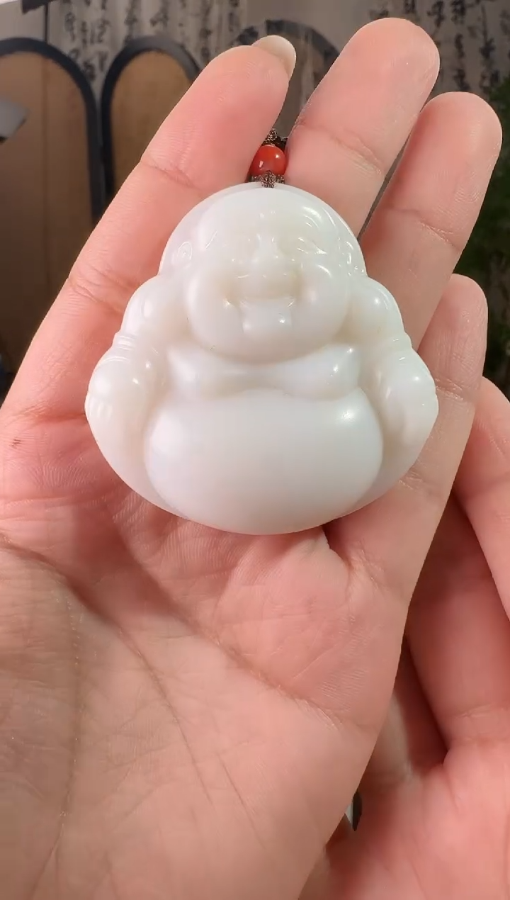 颈饰未镶嵌和田玉50白玉佛公