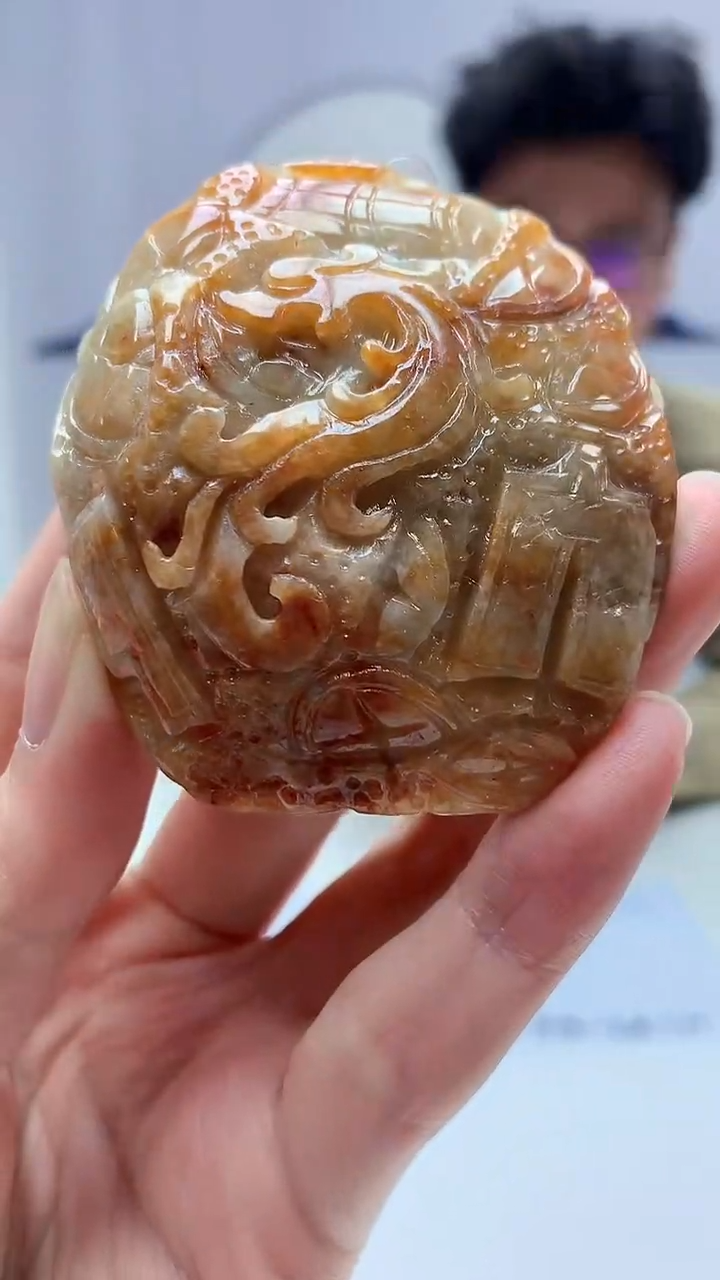 【闪购商品】定制翡翠未镶嵌4688zm-毛货挂件123龙牌