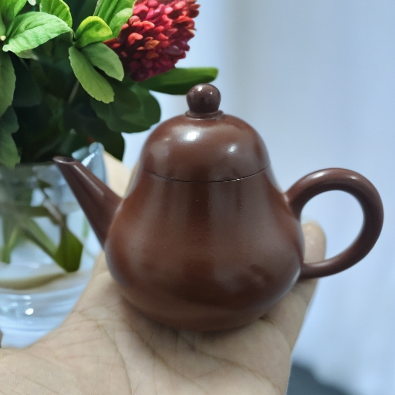 潮州手工原矿大红袍剑式梨壶思婷壶家用工夫茶茶具120容量