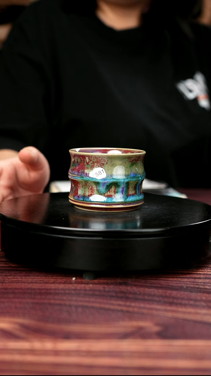 581#李盼龙一级品钧瓷竹节杯