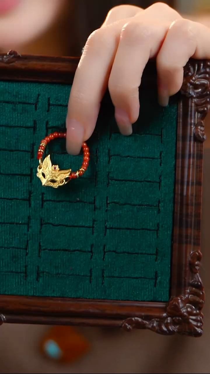 原创设计单圈南红戒指