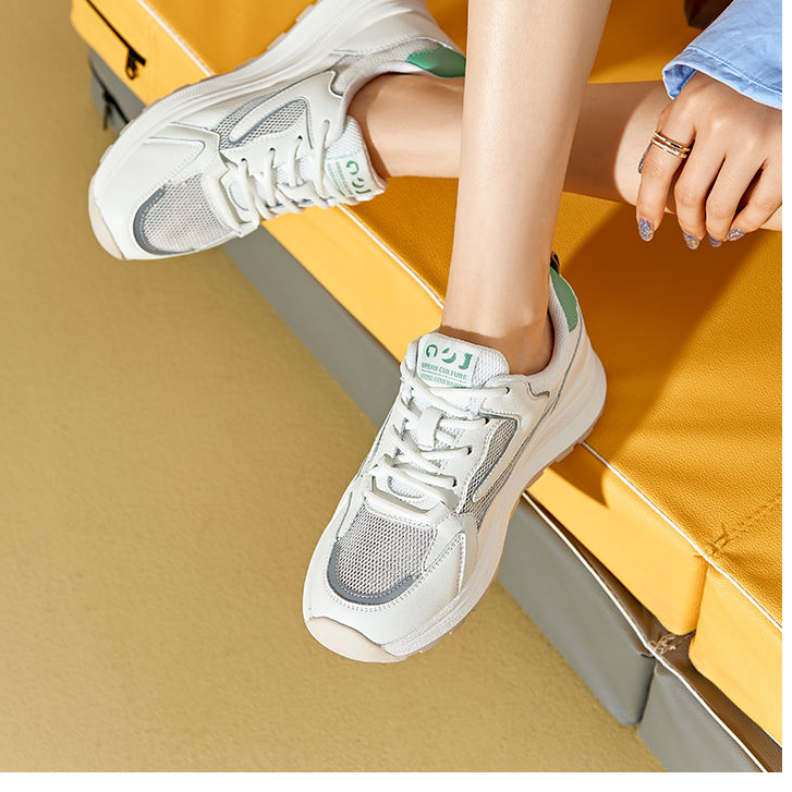 卓家单鞋女网面夏季透气女鞋厚底小白鞋百搭休闲板鞋 1322