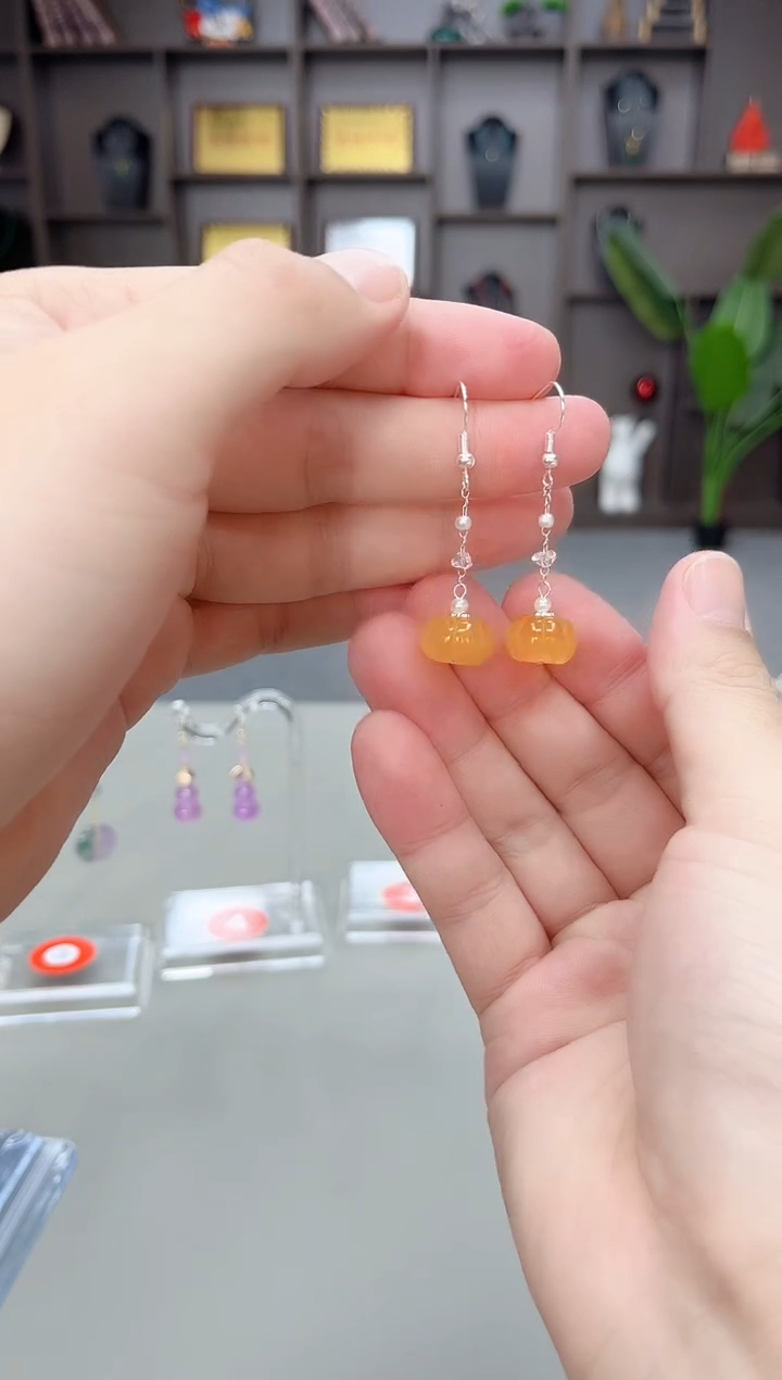 未镶嵌耳饰玛瑙/玉髓W06