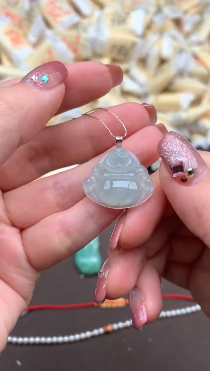 【闪购商品】翡翠挂件18K金镶嵌一