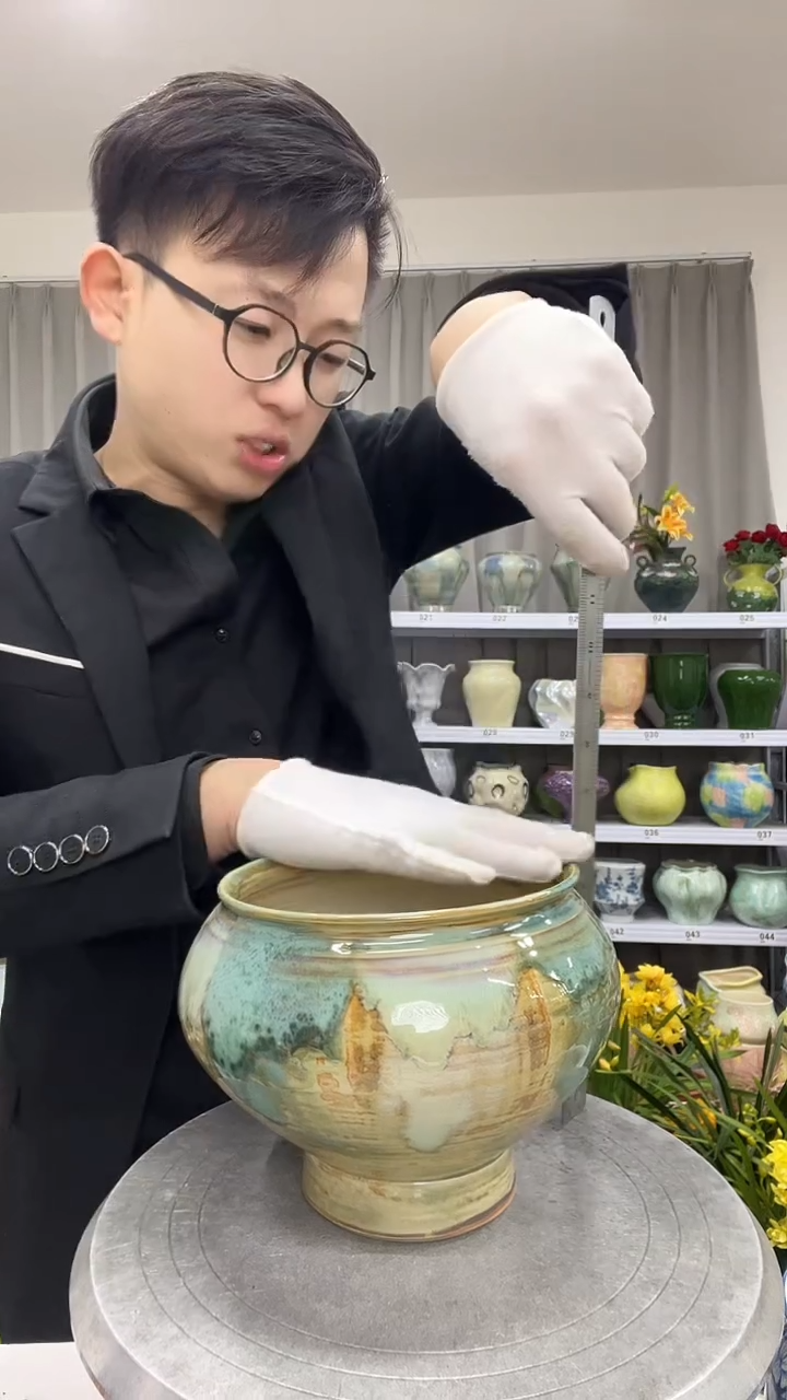 12.5陶瓷花盆直播链接高.  15    口    15