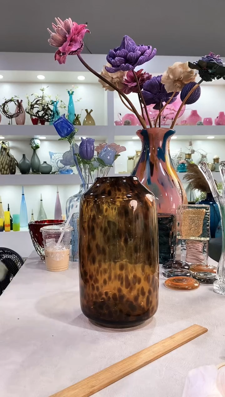 慕忆家手作琉璃花瓶瑕