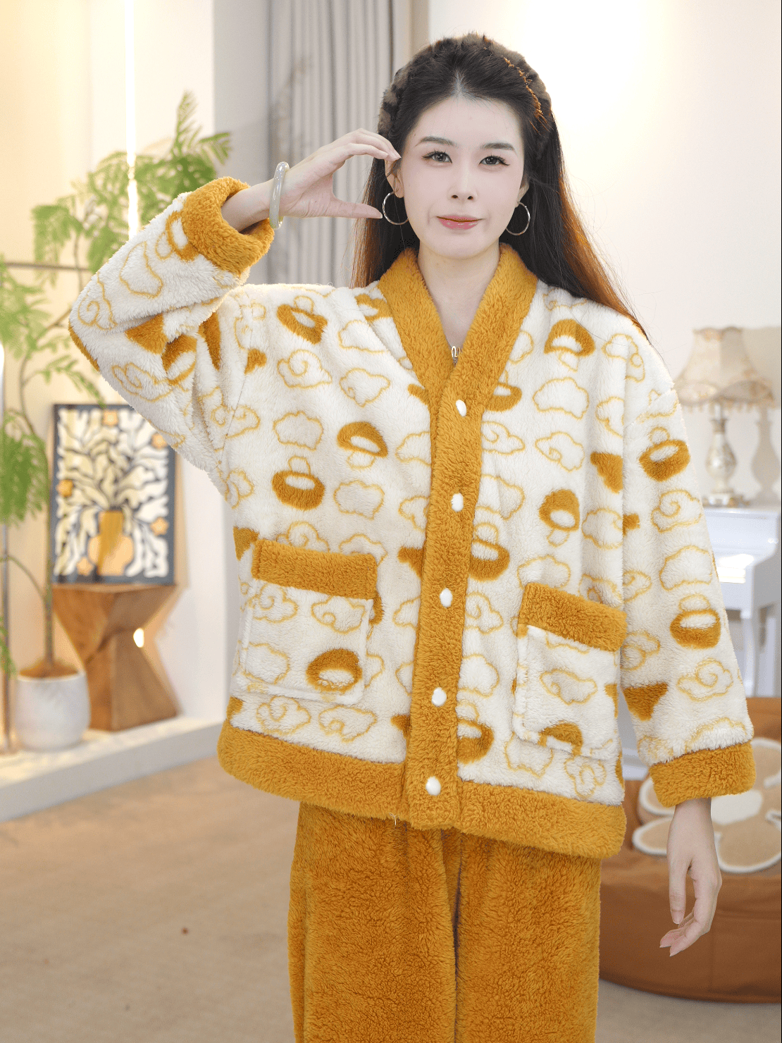 【冰冰专属】2025冬款女士睡衣两件套加绒睡衣家居服厚款CYR