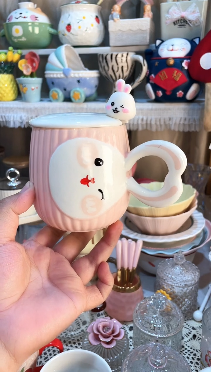 【闪购商品】瓷片兔子水杯质量好发货快放心拍