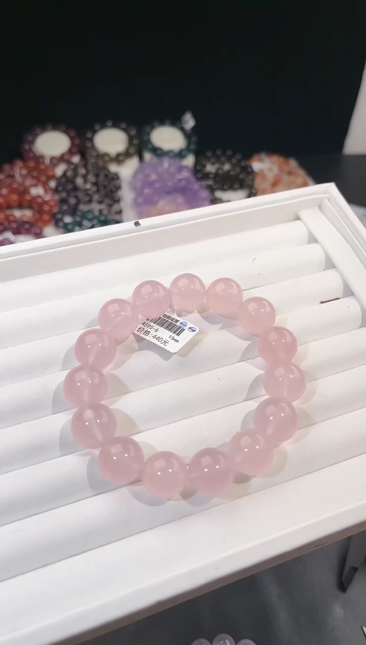 【闪购商品】水晶手链未镶嵌多样性发一粉晶15mm