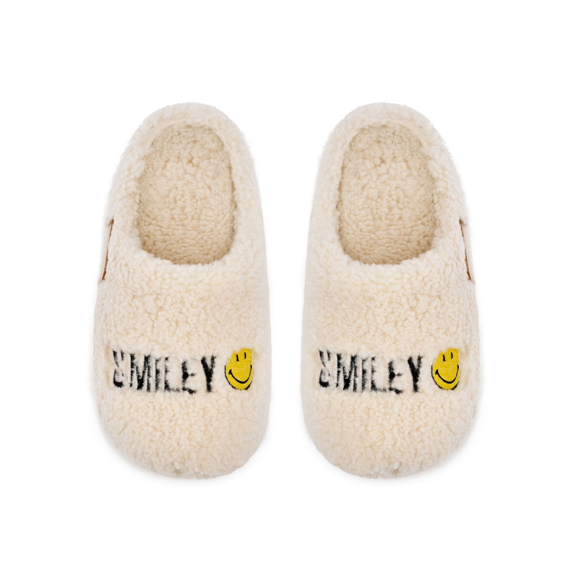 SMILEY笑脸冬季加绒蝴蝶结半拖穆勒拖增高勃肯鞋女懒人包头棉鞋