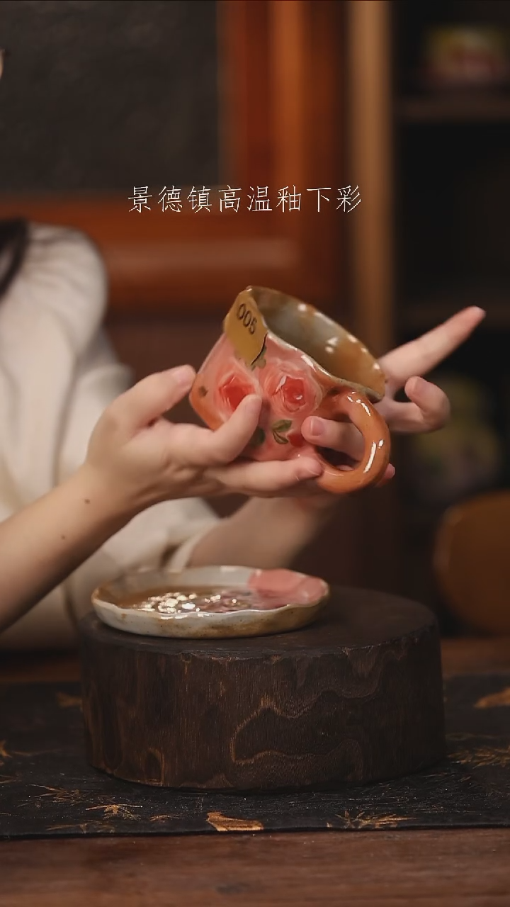 陶瓷景德镇高温釉下手绘陶瓷@L005@