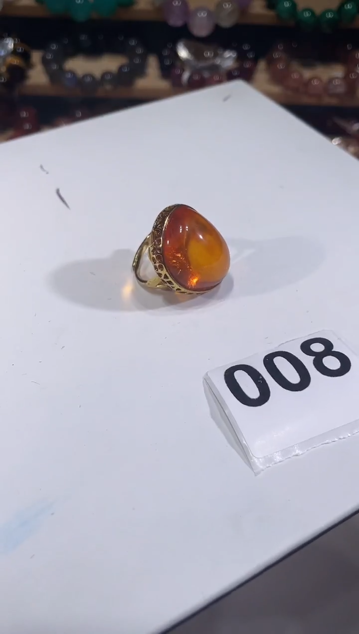 手链琥珀未镶嵌A008琥珀随型戒指