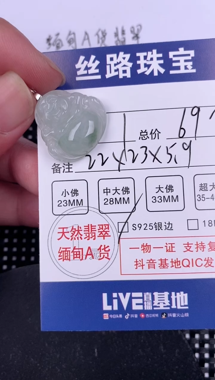 【闪购商品】翡翠颈饰银S925镶嵌挂件