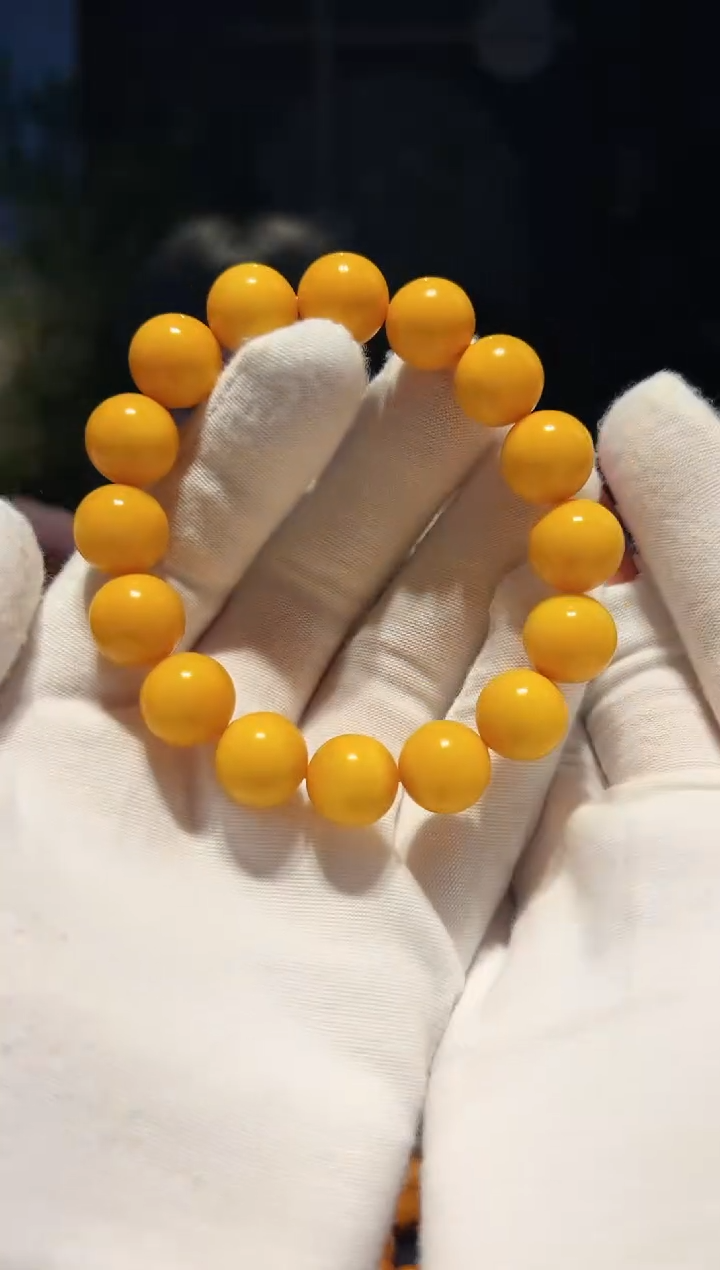 未镶嵌蜜蜡手串13+精圆帝王