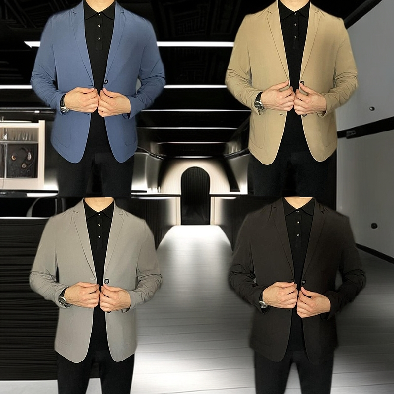 夏季防晒商务薄款西服男修身英伦男士休闲西装时尚单西外套3113