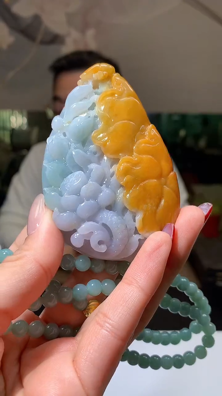 【闪购商品】定制翡翠未镶嵌1044hm-货挂件(赠珠链）34