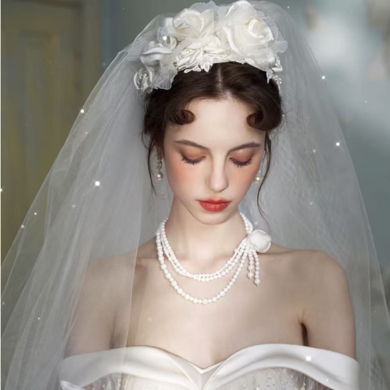 紫薇婚纱礼服气质小众时尚婚纱No退No换默认瑕疵
