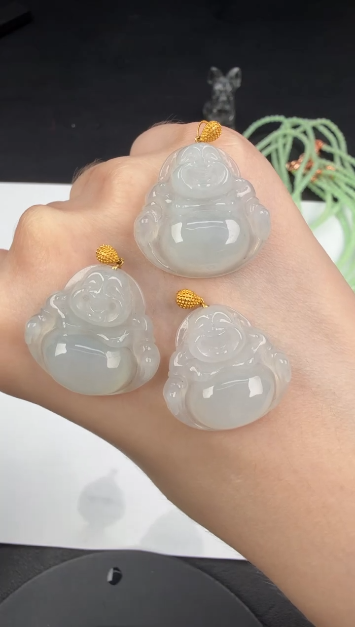 吊坠(不含链)18K金镶嵌翡翠翡翠饰品（多样性发货一件）-51