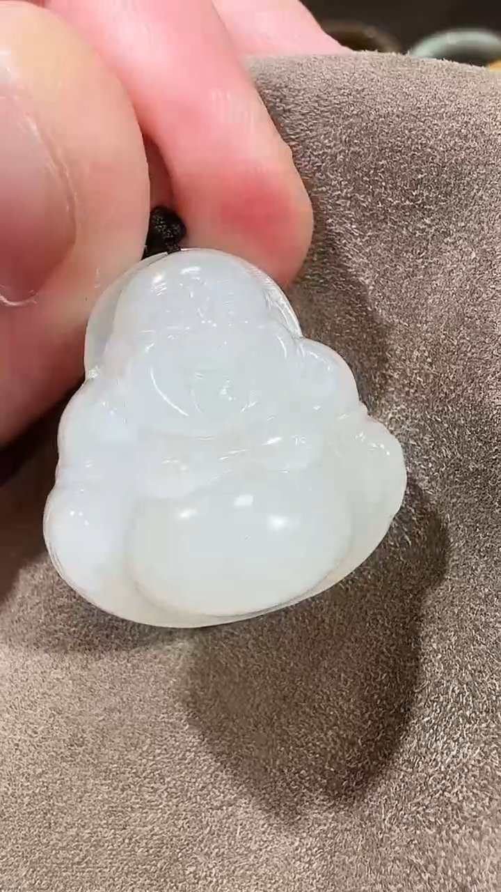 【闪购商品】和田玉吊坠未镶嵌1297白玉笑佛