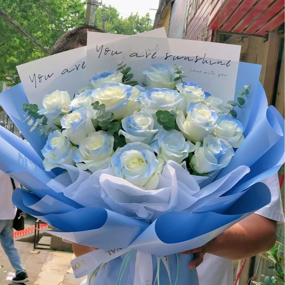 【碎冰蓝玫瑰（喷色）】云南基地直发 全场任意两单升级冷链快递发货