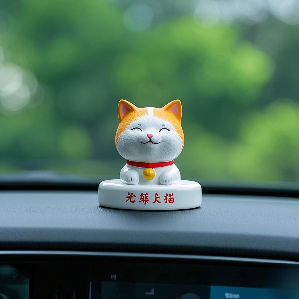 美妆潮玩直播拍这里，可爱猫咪车载摆件