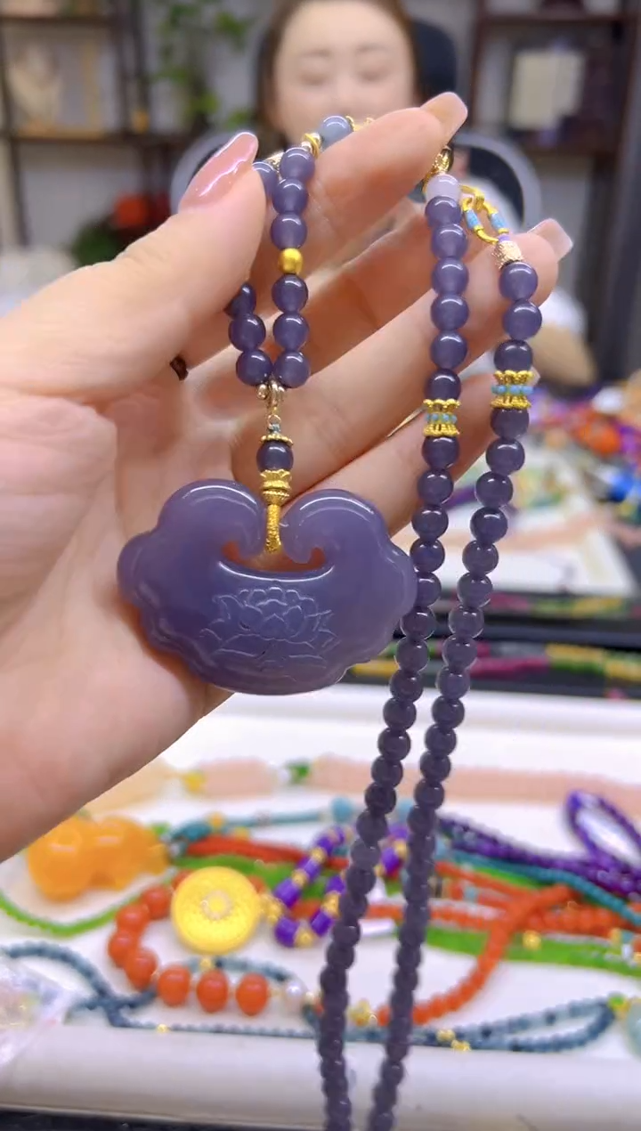 和田玉未镶嵌毛衣链DIY款M606