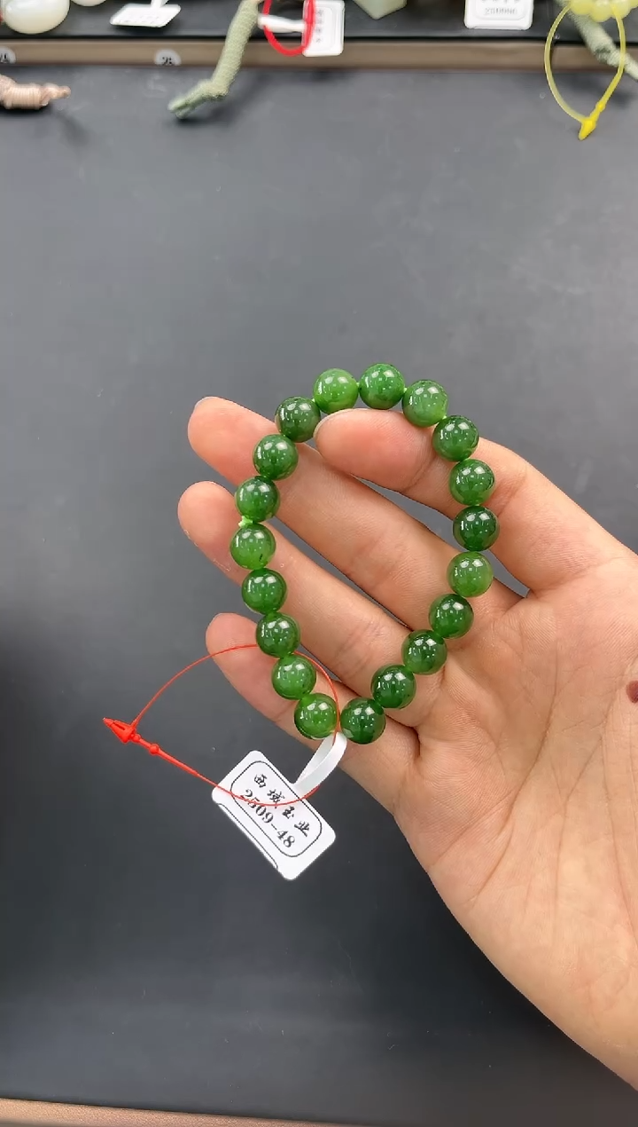 未镶嵌手串和田玉和田碧玉手串卡10微色差