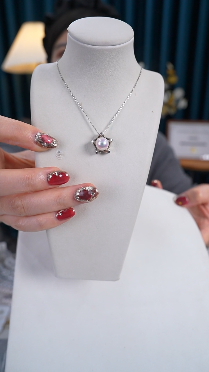 【闪购商品】海水珍珠颈饰银S925镶嵌8-8.5mm akoya 吊坠