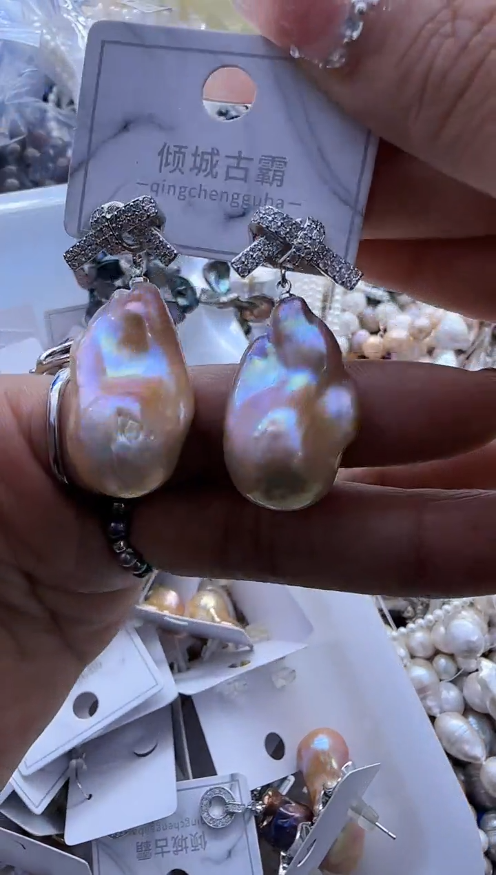 【闪购商品】淡水珍珠耳饰银S925镶嵌43