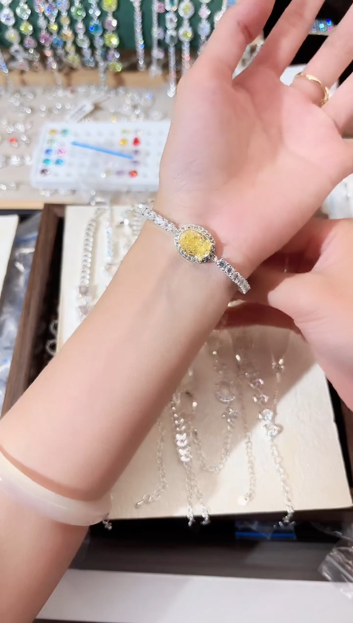 纯铜合成立方氧化锆小*杯10*14手链