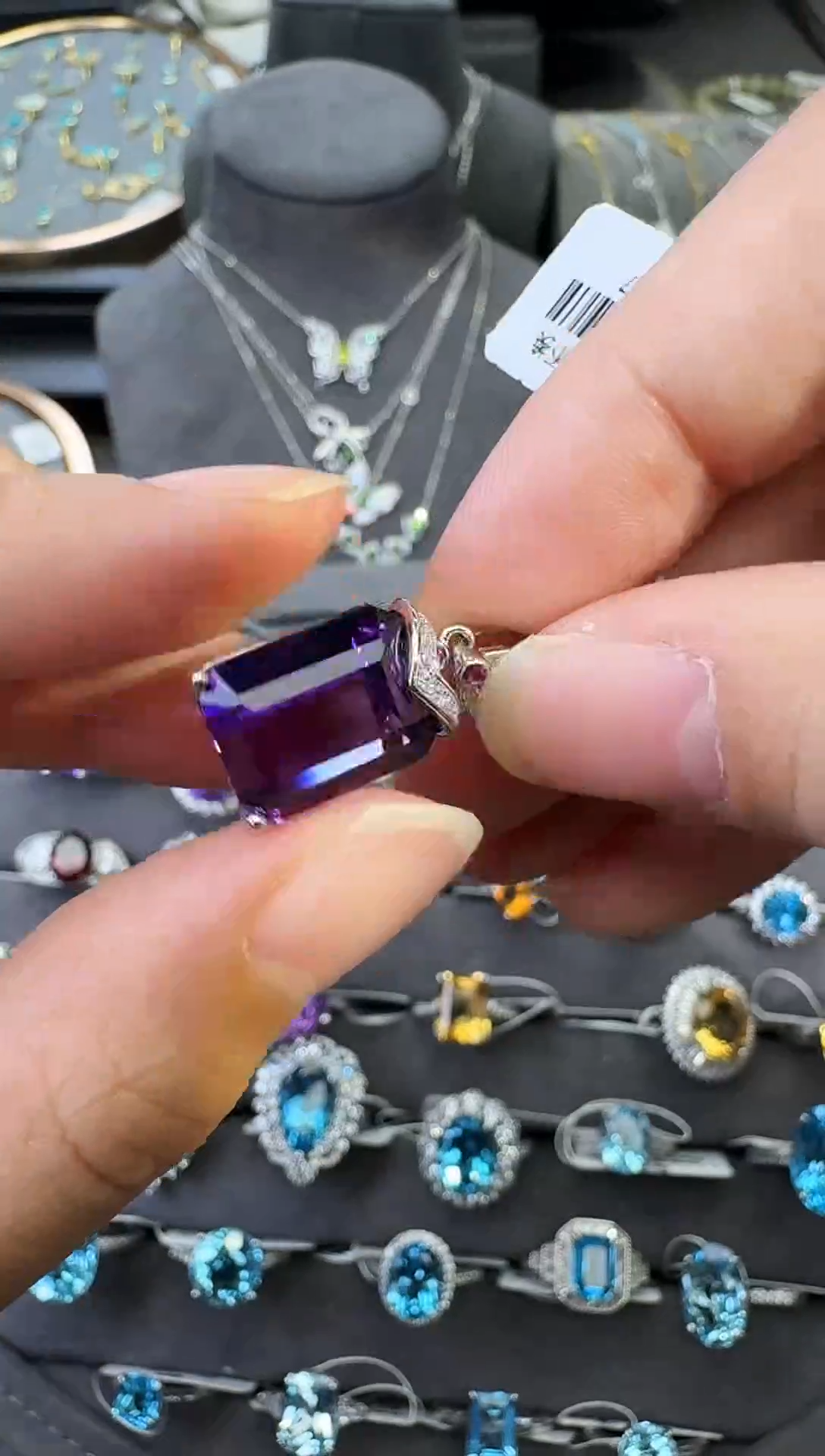 吊坠(不含链)银S925镶嵌水晶紫水晶吊坠/13.0ct{七天鉴赏}