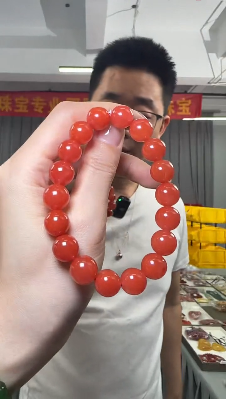 【闪购商品】南红玛瑙手串未镶嵌圆珠单圈手串约11-12mm