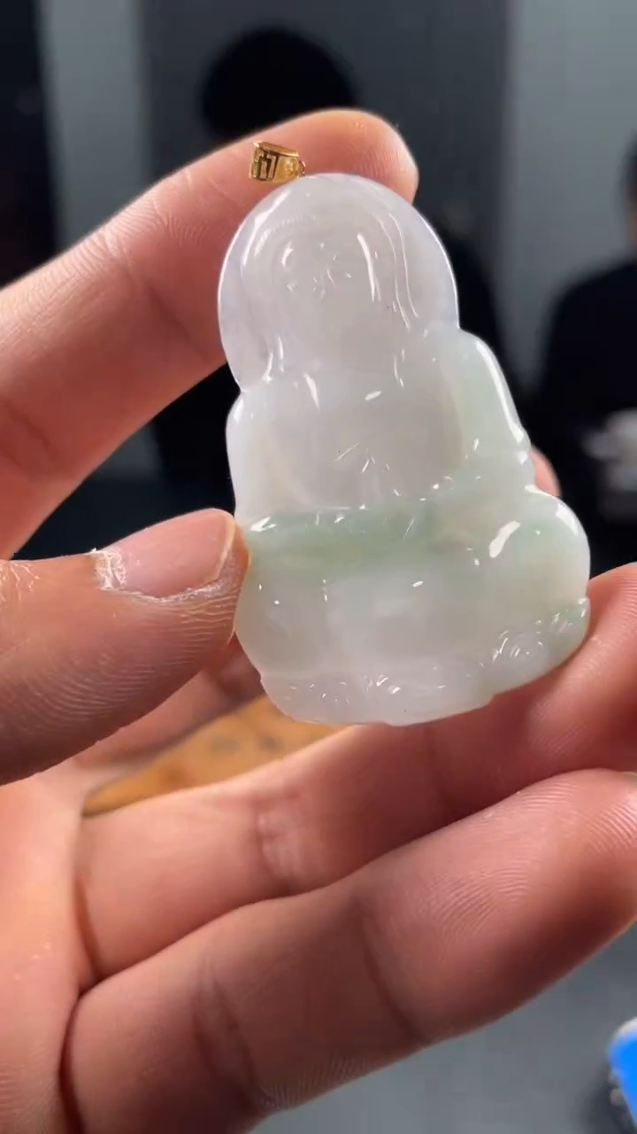 【闪购商品】翡翠颈饰18K金镶嵌缅甸A货翡翠