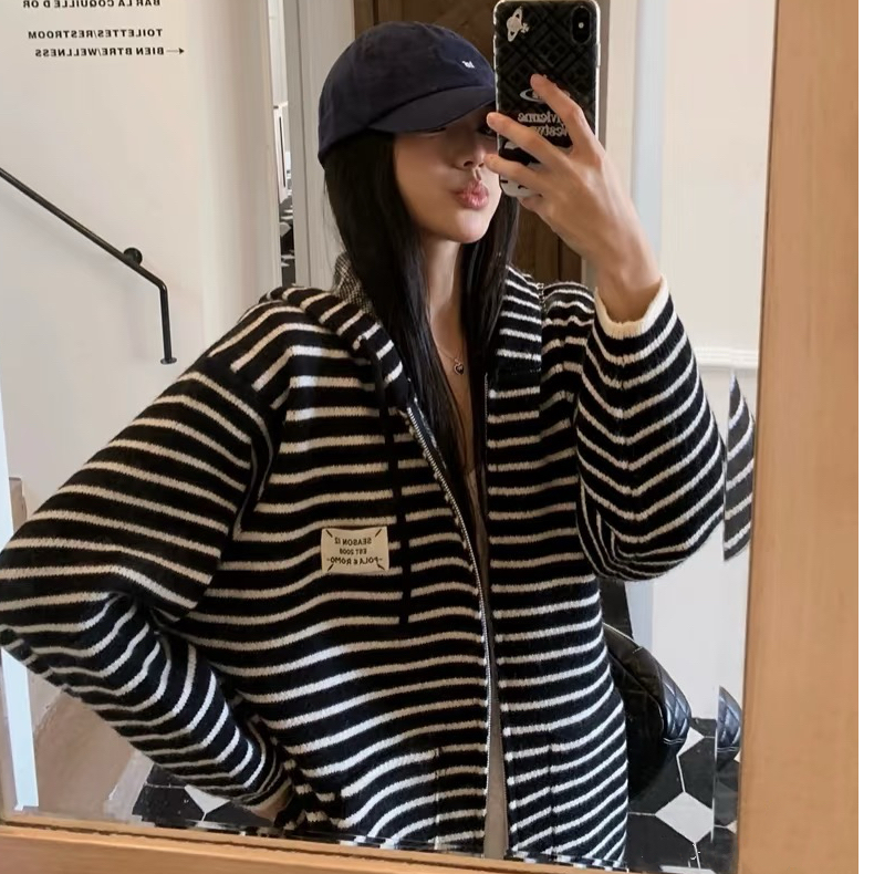 001-100常规款百搭上衣宽松慵懒风圆领韩版秋冬7