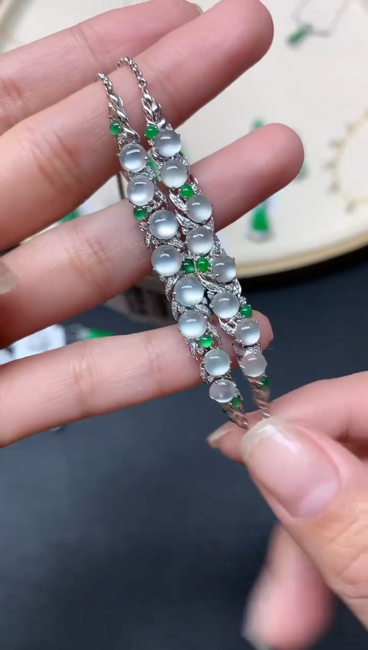 【闪购商品】翡翠手链18K金镶嵌A53|5800|多样性发其一