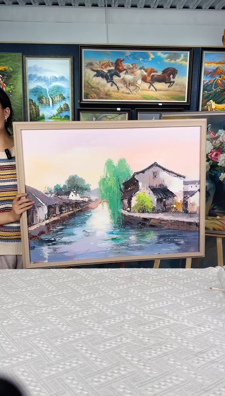 【闪购商品】油画82号 60*80 水乡-手绘油画